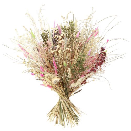 Article Bouquet de fleurs séchées rose vert Lagurus eucalyptus 150g