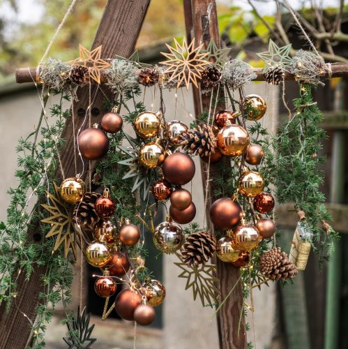 Article Étoiles en bois Décoration de Noël étoiles en bois marron 8cm 16 pcs