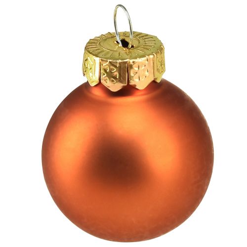 Article Boules de Noël mini boules en verre orange Ø2,5cm 22pcs