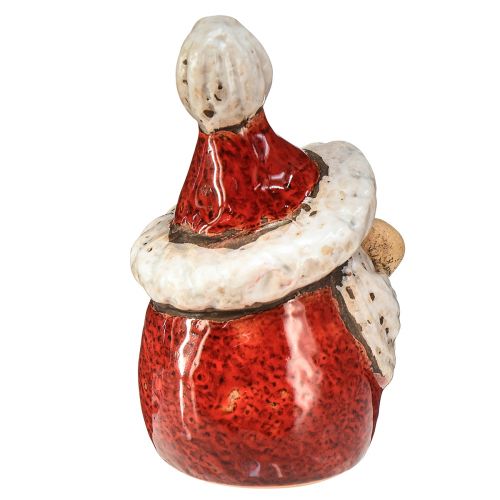 Article Jolie figurine de Père Noël en céramique, rouge et blanc, 10 cm - décoration de Noël parfaite - 4 pièces