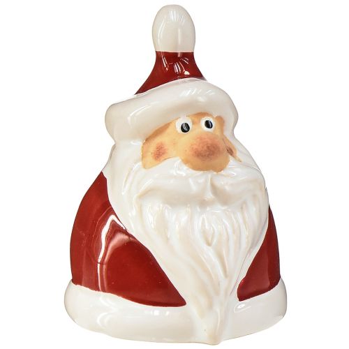 Figurine Père Noël en céramique, rouge et blanc, 6,4 cm - lot de 6, décoration festive de Noël