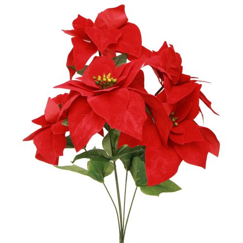 Poinsettia Étoile de Noël Rouge Artificiel L55cm 2pcs