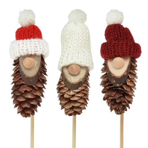 Gnome conique avec chapeau, bouchon de fleur, gnome 8cm, 12 pièces
