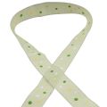 Floristik24 Ruban cadeau à pois ruban vert 25mm 18m