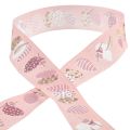 Floristik24 Ruban cadeau Ruban décoratif de Pâques Oeufs de Pâques rose 40mm 20m