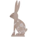 Floristik24 Lapin de Pâques Décoration de Pâques Lapin décoratif en bois assis 20×40cm