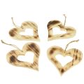 Floristik24 Coeurs en bois cintre décoratif coeur en coeur flammé 15×15cm 4pcs