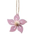 Floristik24 Fleurs en bois à suspendre décoration bois violet, rose, blanc 4,5cm 24pcs
