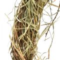 Floristik24 Couronne naturelle couronne de vigne avec foin marron vert naturel Ø40cm