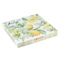 Floristik24 Serviettes blanches avec décoration d&#39;été citrons 33x33cm 20pcs