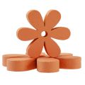 Floristik24 Décoration à disperser fleurs en bois fleurs orange été Ø2–6cm 20pcs