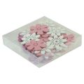 Floristik24 Décoration de table fleurs bois blanc rose violet 3,5cm 36pcs
