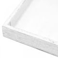 Floristik24 Plateau décoratif blanc carré en bois décoration de table vintage 19×19cm
