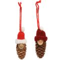 Floristik24 Décoration d&#39;arbre de Noël gnome cône gnome rouge 9cm 12pcs