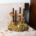 Floristik24 Champignons décoratifs sur bâton, marron, 5,5 cm, 6 pièces - décoration automnale de jardin et de salon