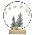 Floristik24 Bague décorative bois métal Noël avec chien Ø21cm H25cm