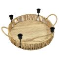 Floristik24 Plateau décoratif bois bougeoir métal naturel noir Ø30cm