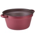 Floristik24 Seau avec anses bac décoratif métal pour plantation rouge Ø20,5cm H10,5cm