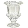 Floristik24 Vase vase en verre avec pied décor vintage clair Ø16cm H20cm