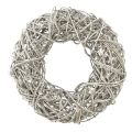 Floristik24 Couronne en bois couronne décorative rotin blanc naturel Ø30cm H9,5cm