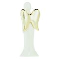 Floristik24 Figurines d&#39;anges ange en céramique or blanc 6cmx5cmx15cm 2pcs