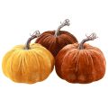 Floristik24 Décoration citrouille pour l&#39;automne en jaune marron Ø13cm 3 pcs