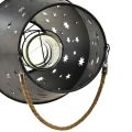 Floristik24 Lanterne suspendue en métal anthracite avec étoiles - Ø18,5 cm, hauteur 50 cm - Éclairage extérieur et intérieur élégant