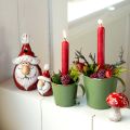 Floristik24 Jolie figurine de Père Noël en céramique, rouge et blanc, 10 cm - lot de 4, décoration de Noël parfaite