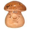 Floristik24 Figurines de champignons joyeux avec visages en lot de 3 - différentes nuances de marron, 6,6 cm - décoration amusante pour le jardin et la maison