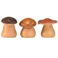 Floristik24 Figurines de champignons joyeux avec visages en lot de 3 - différentes nuances de marron, 6,6 cm - décoration amusante pour le jardin et la maison