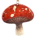 Floristik24 Charmants charmes de champignons rouges avec ficelle de jute - 3 cm, lot de 6 - Décorations parfaites d&#39;automne et de Noël