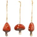 Floristik24 Charmants charmes de champignons rouges avec ficelle de jute - 3 cm, lot de 6 - Décorations parfaites d&#39;automne et de Noël