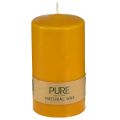 Floristik24 Bougie pilier PURE bougies Wenzel miel jaune 130/70mm