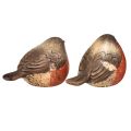 Floristik24 Lot de 4 figurines décoratives Robin en céramique, tons rouge et naturel, 5,4 cm, parfaites pour le jardin et la maison