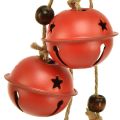 Floristik24 Accroche-cloche Cloches de Noël rouge 28cm lot de 2