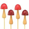 Floristik24 Bouchon de fleur champignon bouchon en bois décoratif rouge Ø2,5cm 8pcs