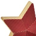 Floristik24 Poinsettias étoiles en bois cannelé rouge naturel 11cm 3pcs