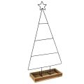 Floristik24 Sapin de Noël en métal avec plateau décoratif en bois, 98,5 cm - Décoration de Noël moderne