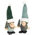 Floristik24 Nains de décoration de Noël nains bois vert menthe H14cm 6 pièces