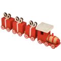 Floristik24 Train en bois avec coffrets cadeaux, rouge et blanc, lot de 2, 18x3x4,5 cm - Décoration de Noël